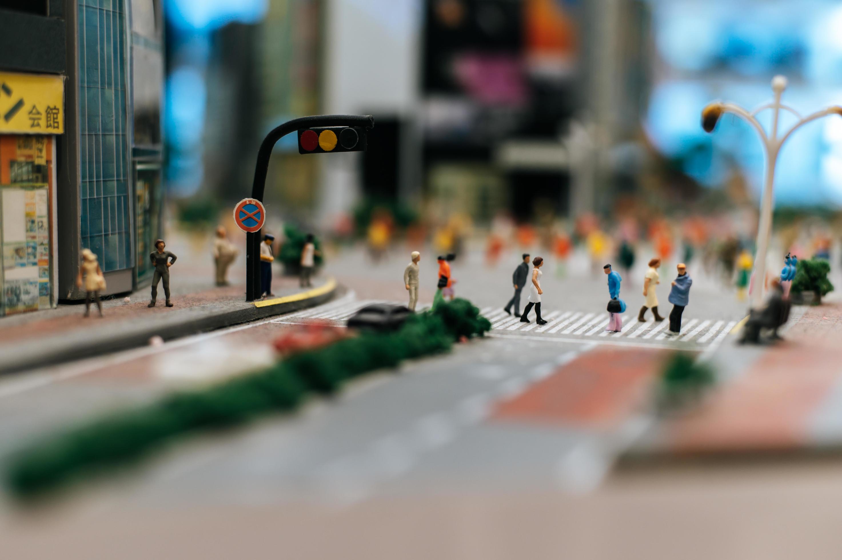 Small tilt shift city people landscape 1832884 Stock Photo at Vecteezy