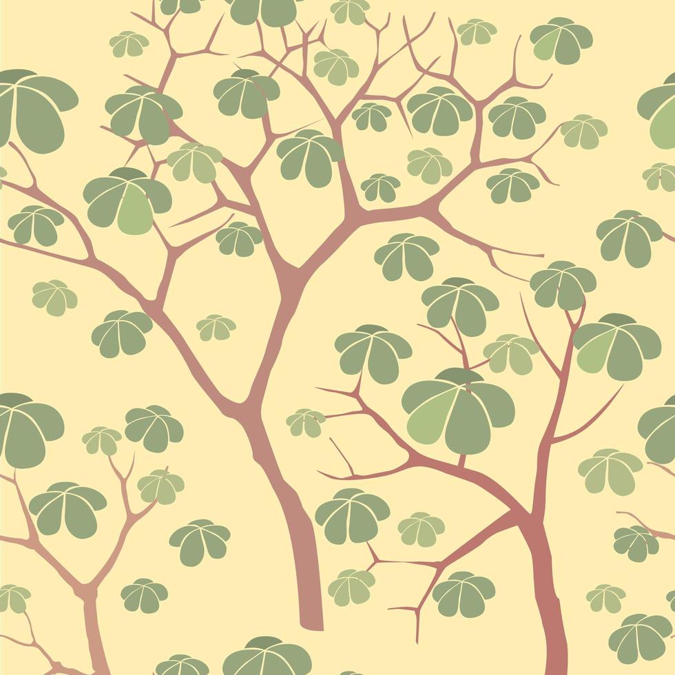 Forest seamless background. Garden tree pattern vector