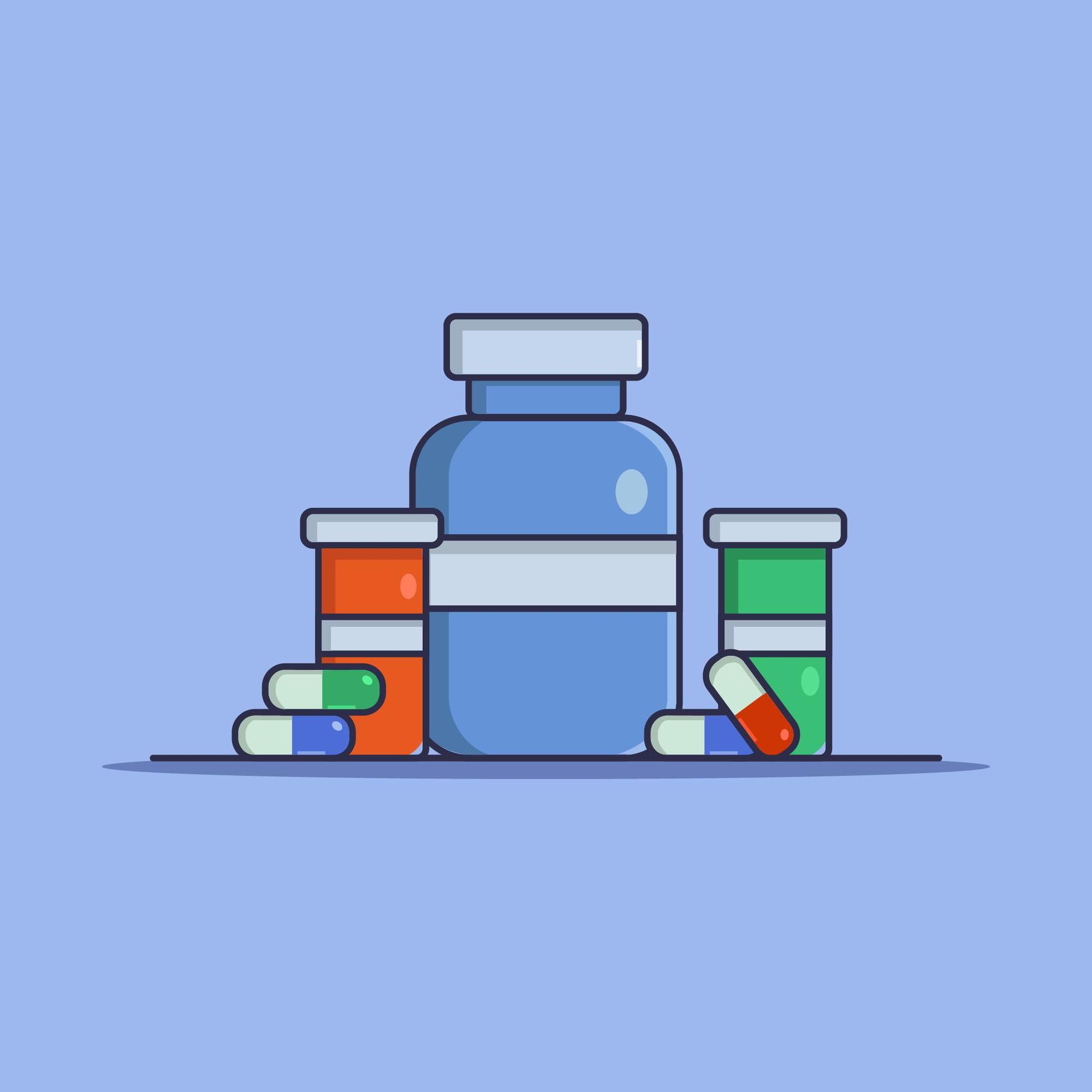 Pills Bottle Illustrated In Vector On White Background 1833330 Vector Art at Vecteezy