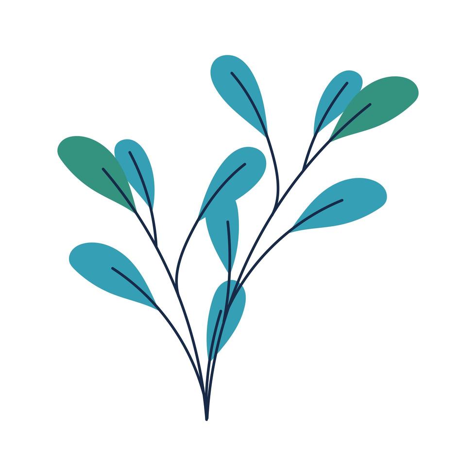 branch leaves foliage nature botanical decoration isolated icon vector