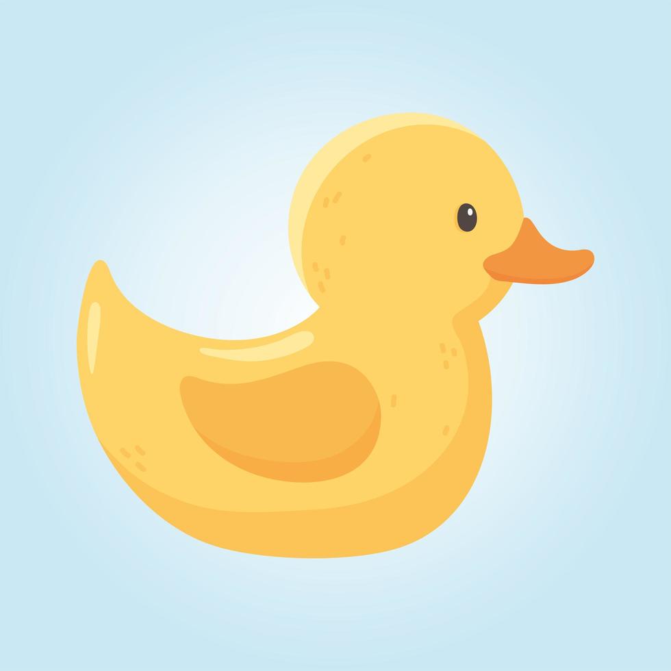 baby shower, rubber little duck toy vector