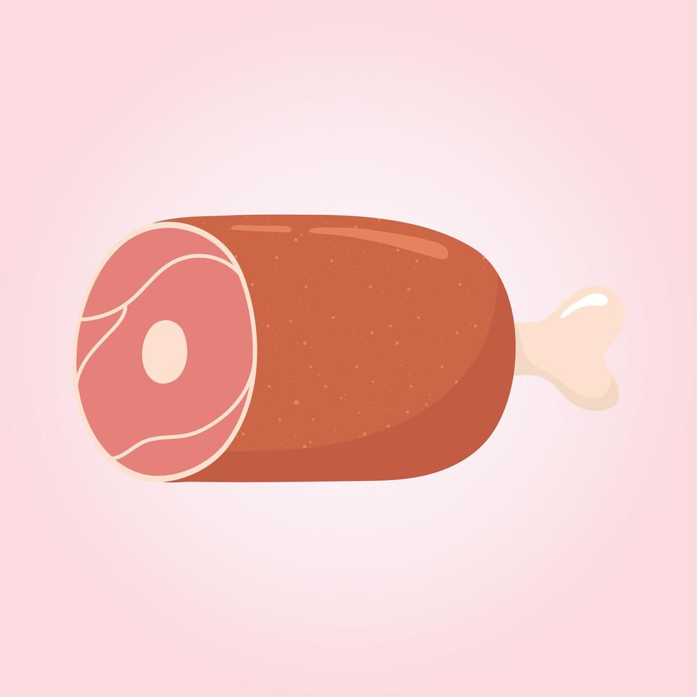 ham leg meat food, grocery purchases vector