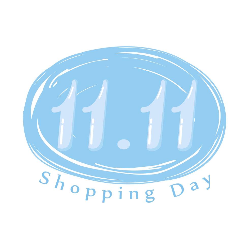 11 11 shopping day, promotional material with blue bubbles number vector