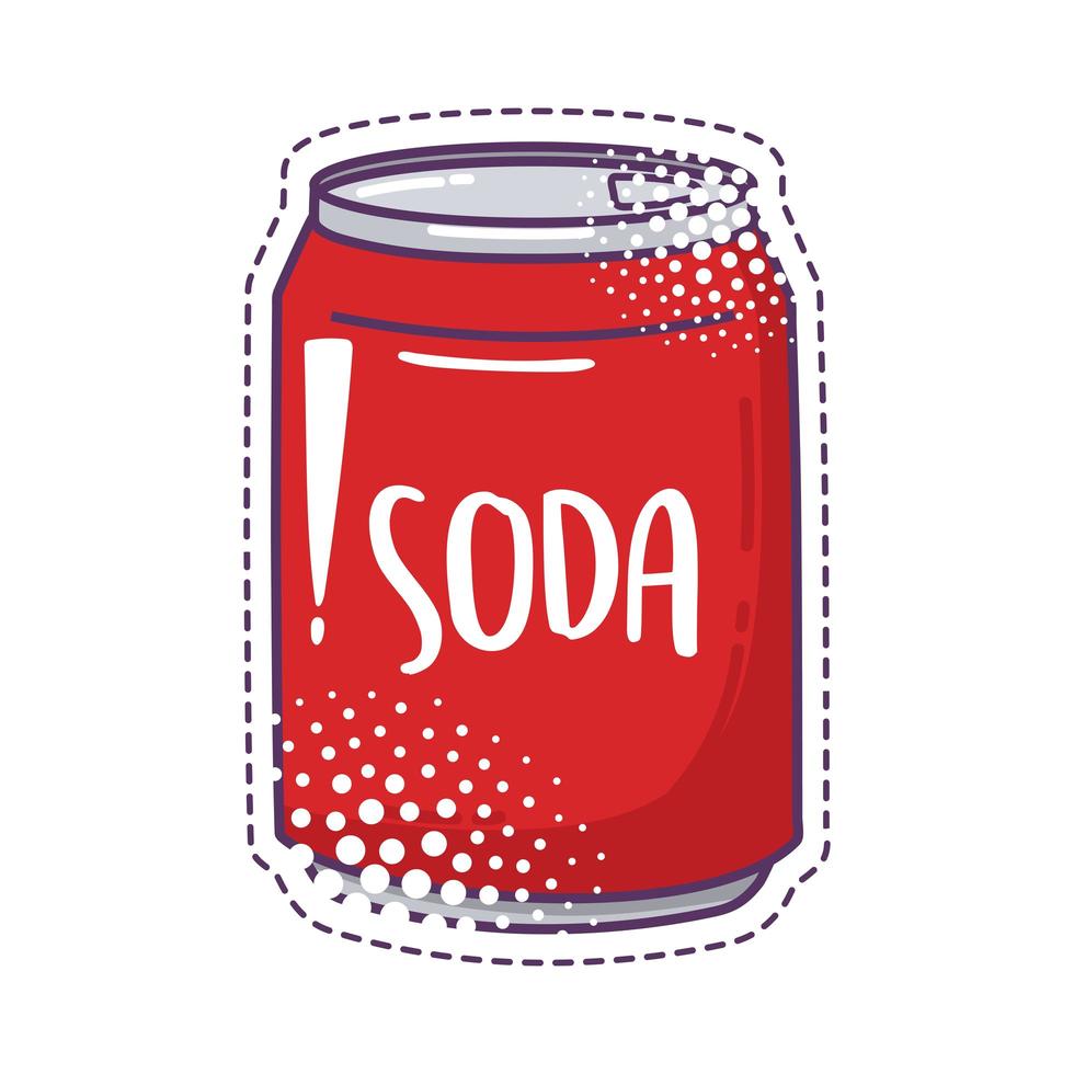 soda can pop art element sticker icon isolated design vector