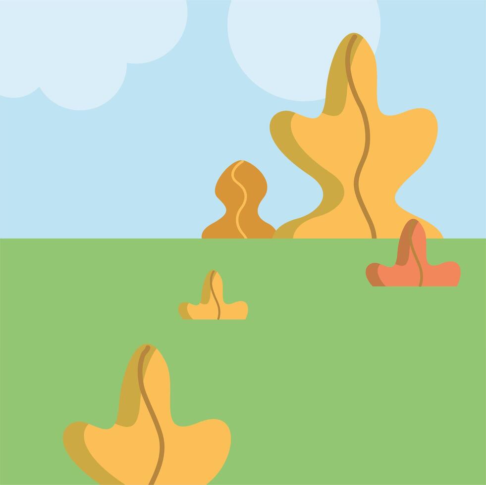 paisaje del parque con diseño vectorial de árboles vector