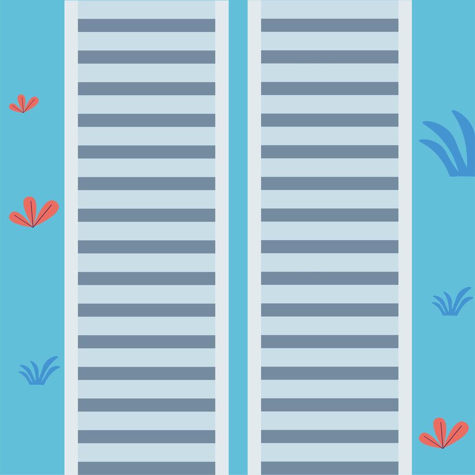 Park stairs with leaves vector design