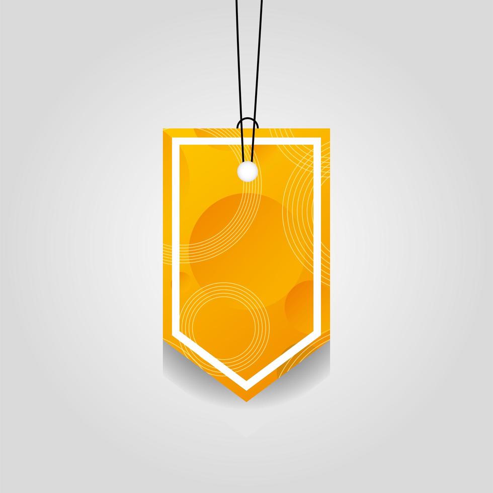 orange commercial tag with vibrant color vector