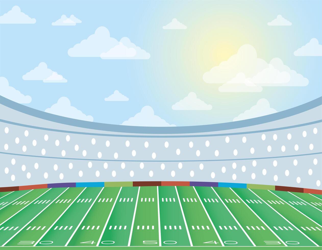 american football field scene icon vector