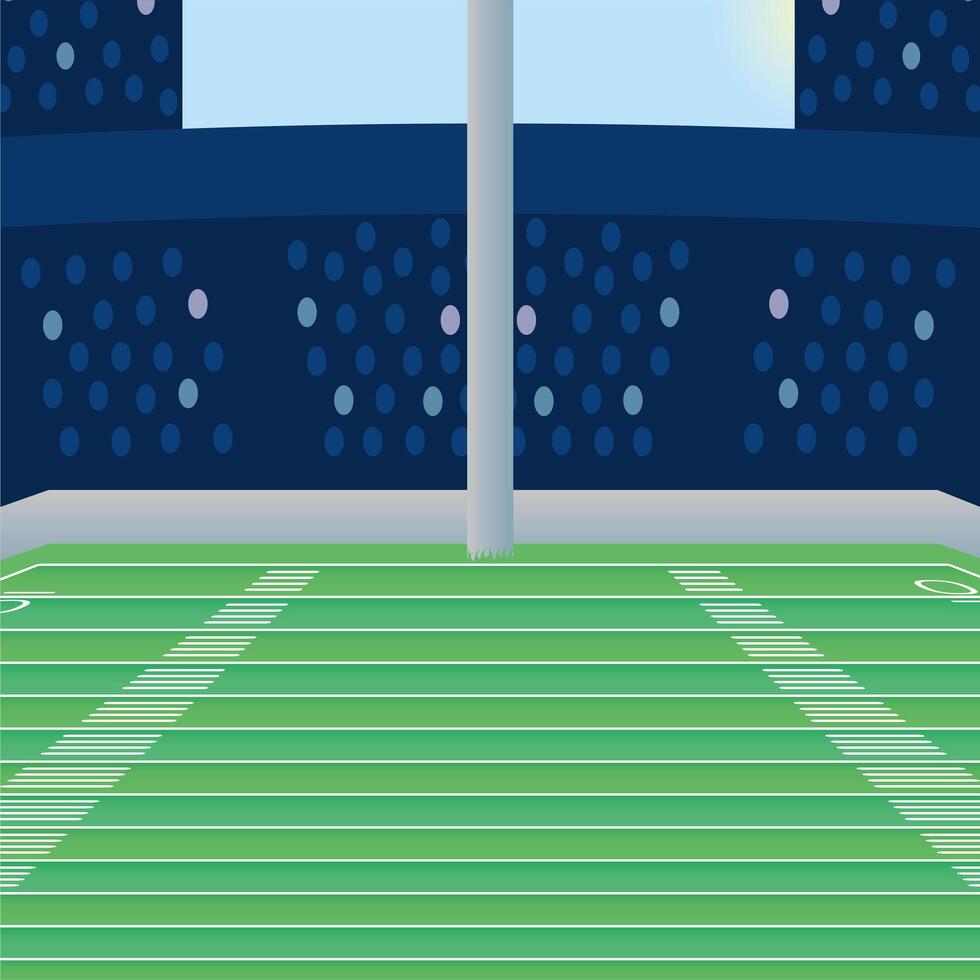 american football field scene icon vector