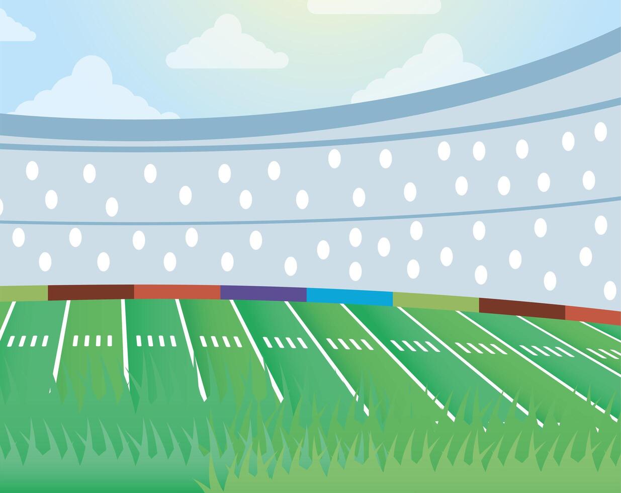 american football field scene icon vector