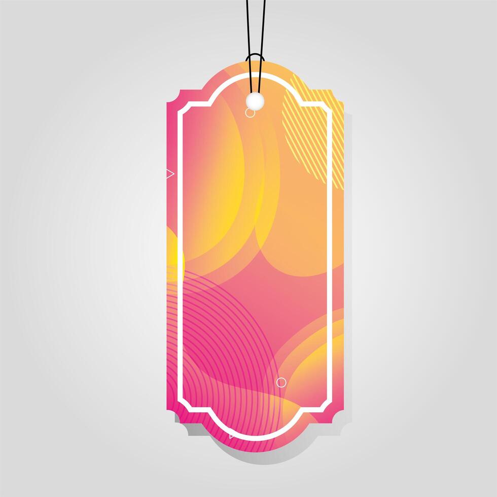 commercial tag with pink vibrant color vector
