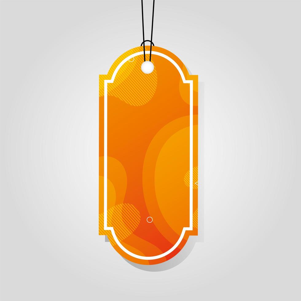 orange commercial tag with vibrant color vector