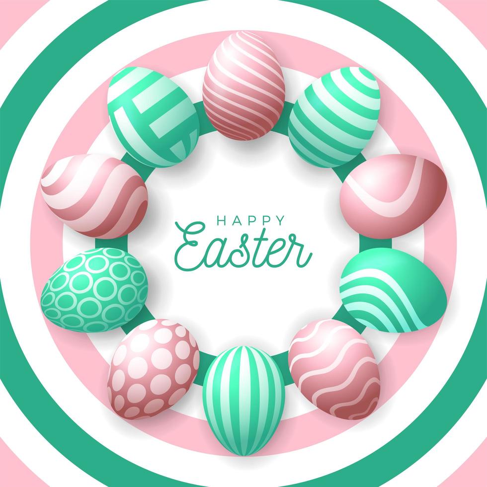 Happy Easter egg banner frame vector