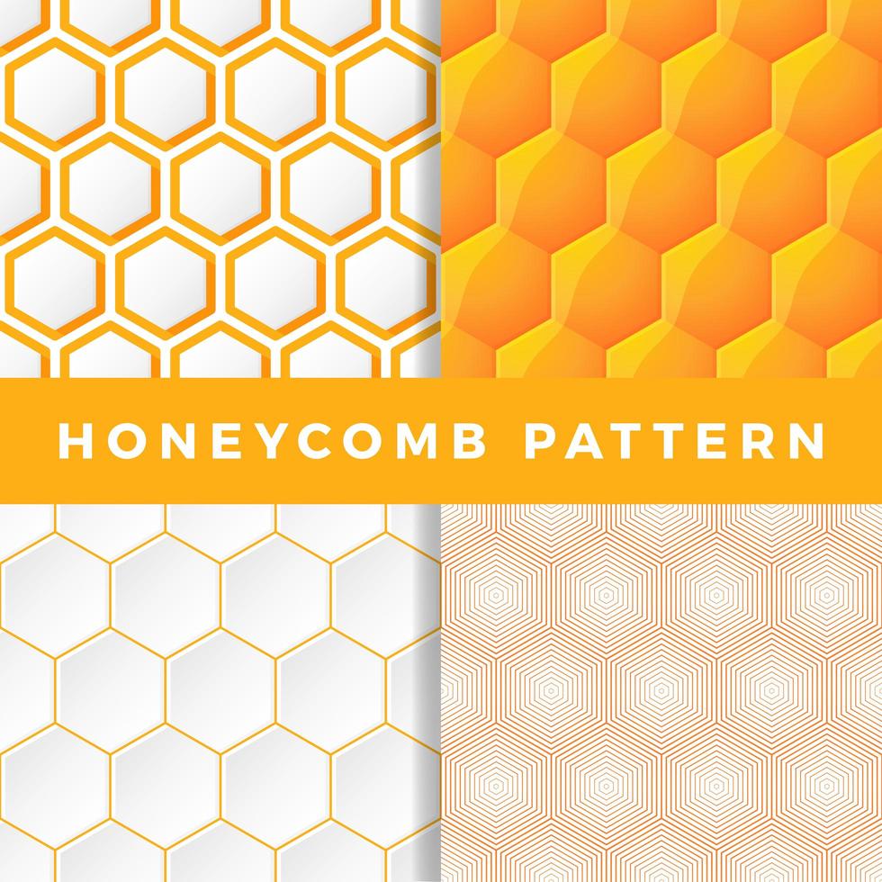 Honeycomb pattern set vector