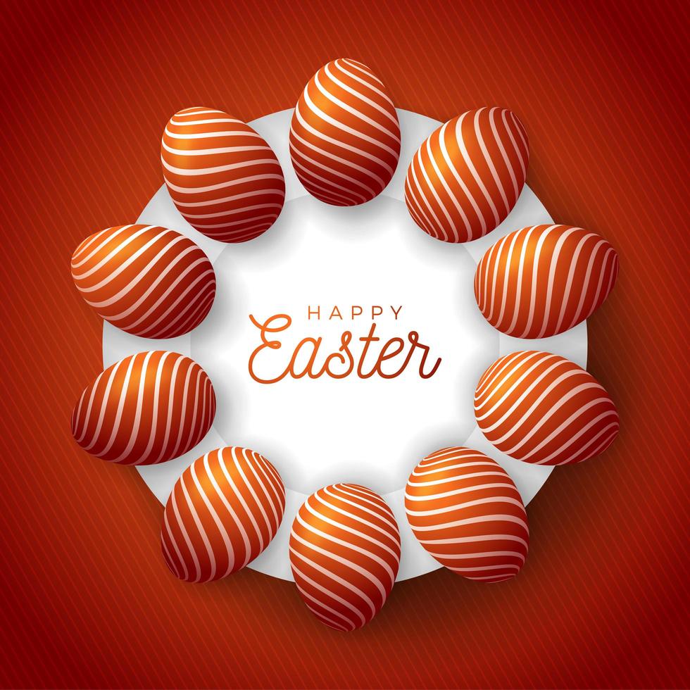 Easter egg circular banner vector