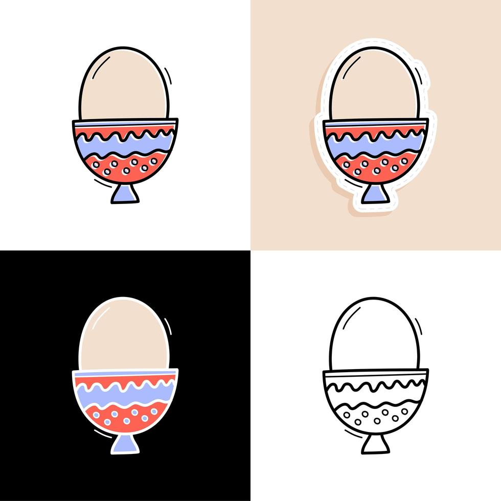 Egg hand drawn set vector