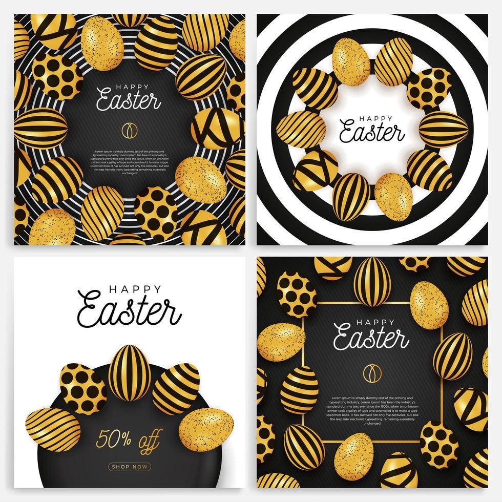 Easter egg banner set vector