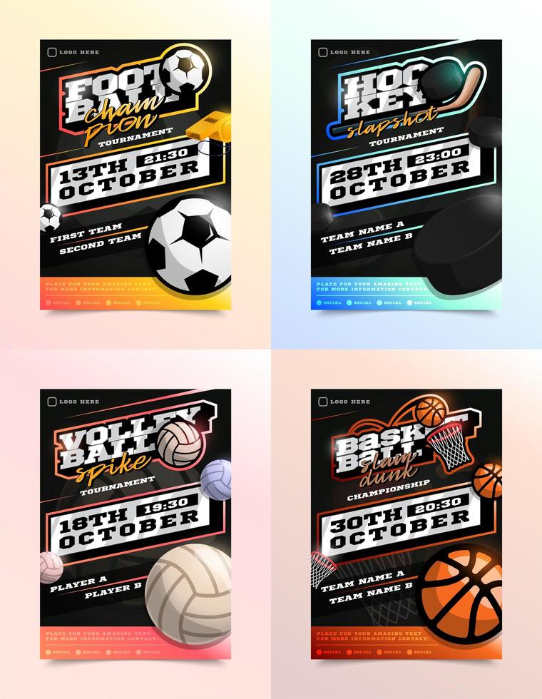 Sport Flyer Ad Set vector