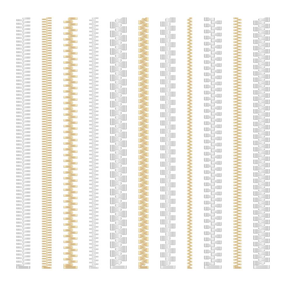Zipper set vector design illustration isolated on white background