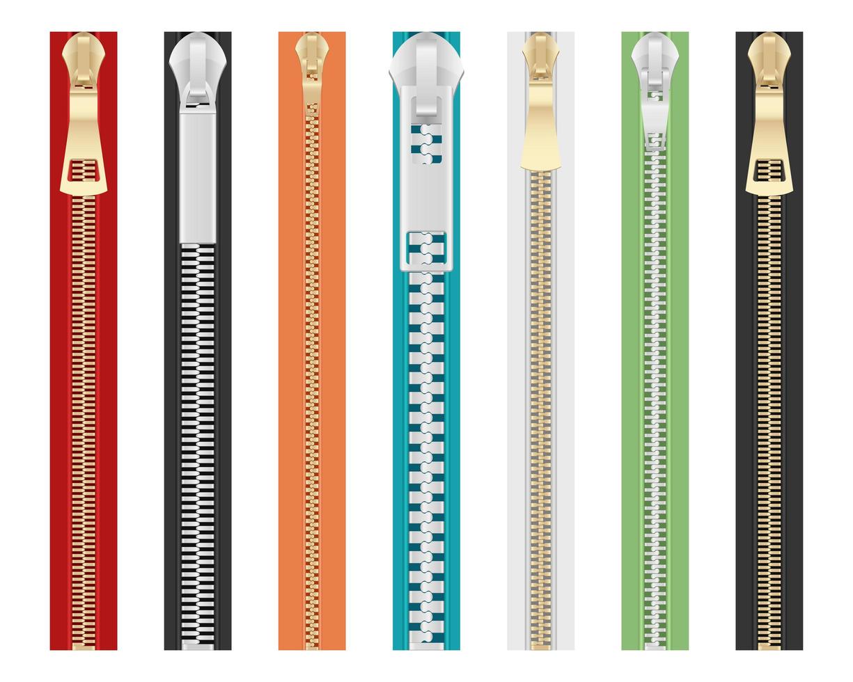 Zipper set vector design illustration isolated on white background