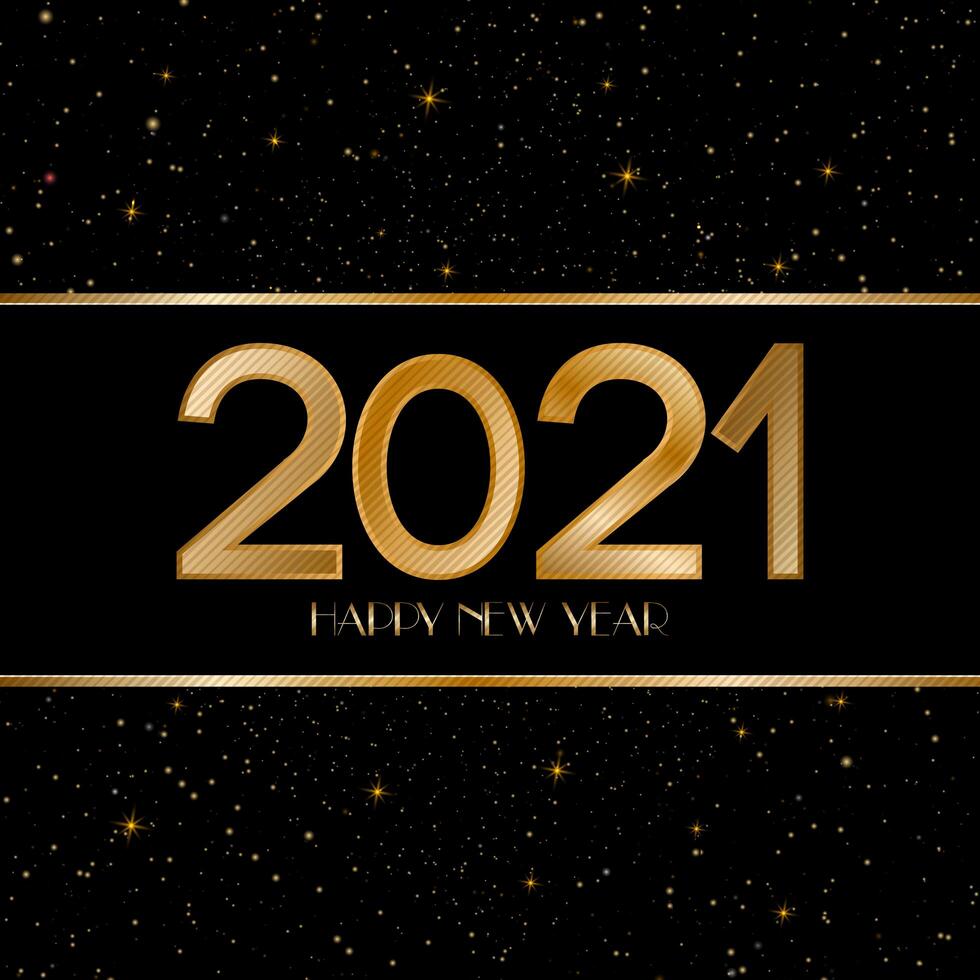 Happy New Year black and gold background vector