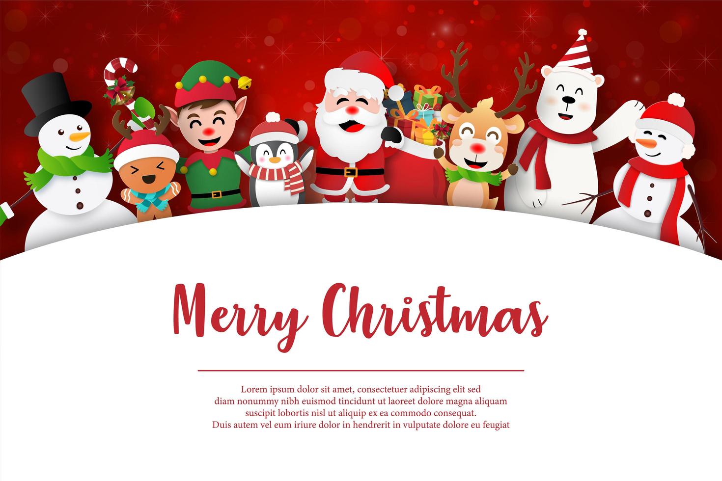 Merry Christmas and Happy New Year, Santa Claus and friends Merry Christmas and Happy New Year, Santa Claus and friends