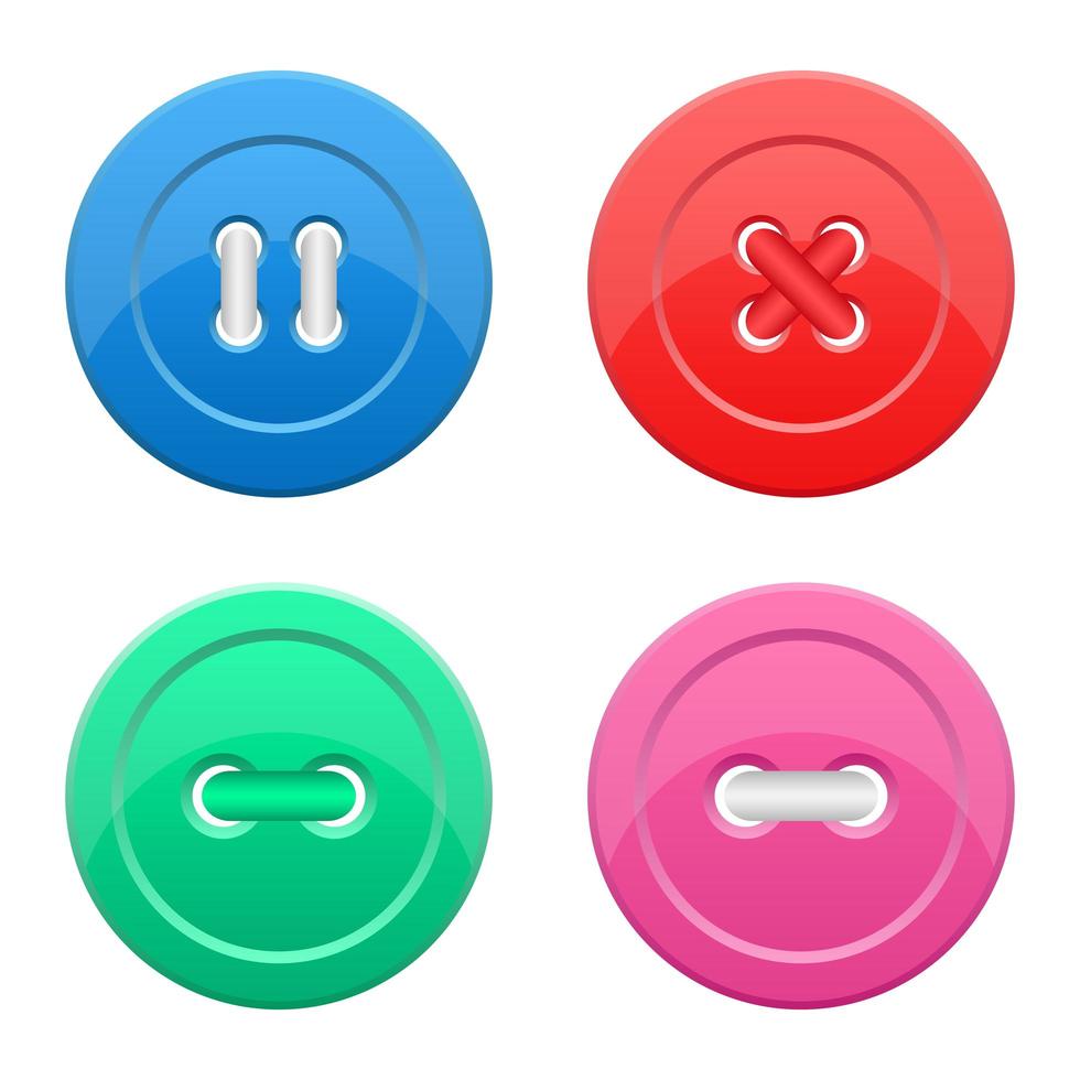 Clothes button set vector design illustration isolated on white background
