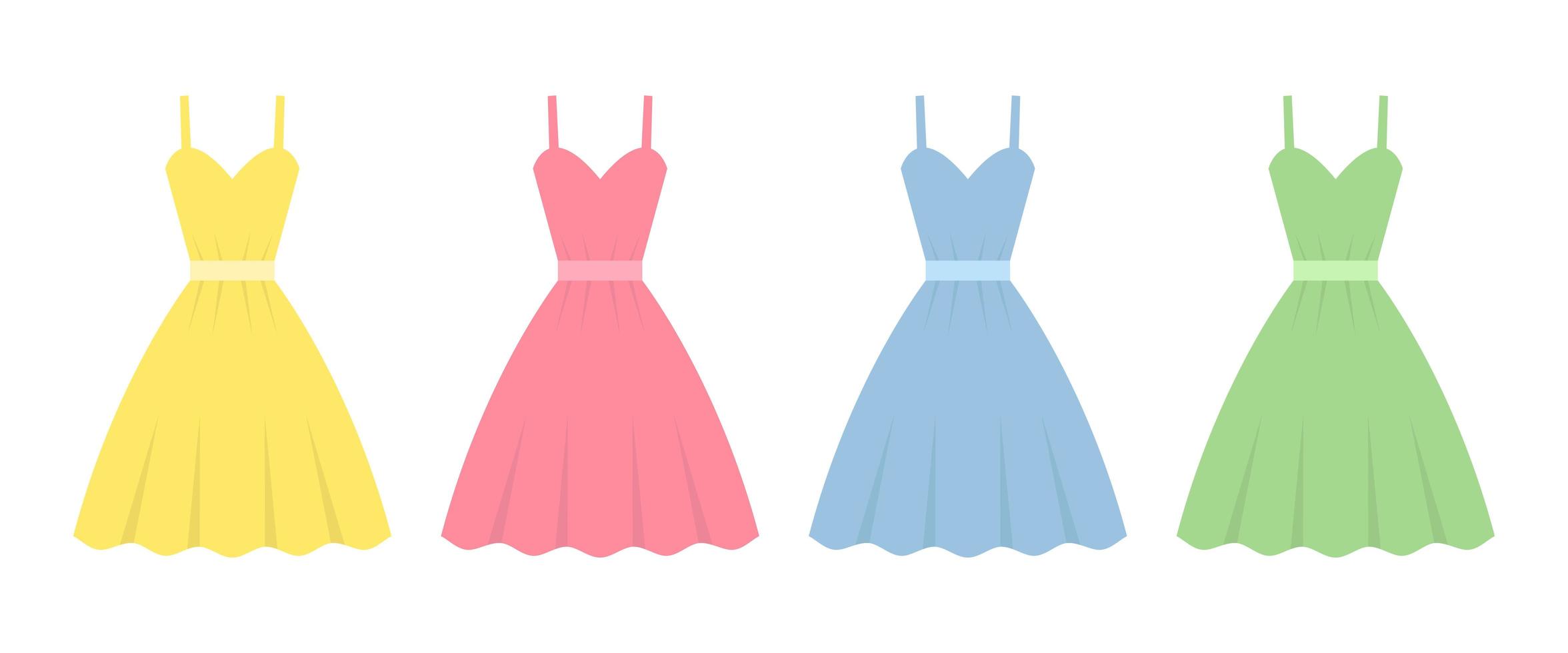 vestido en diseño plano ilustración de diseño vectorial aislado sobre fondo blanco vector