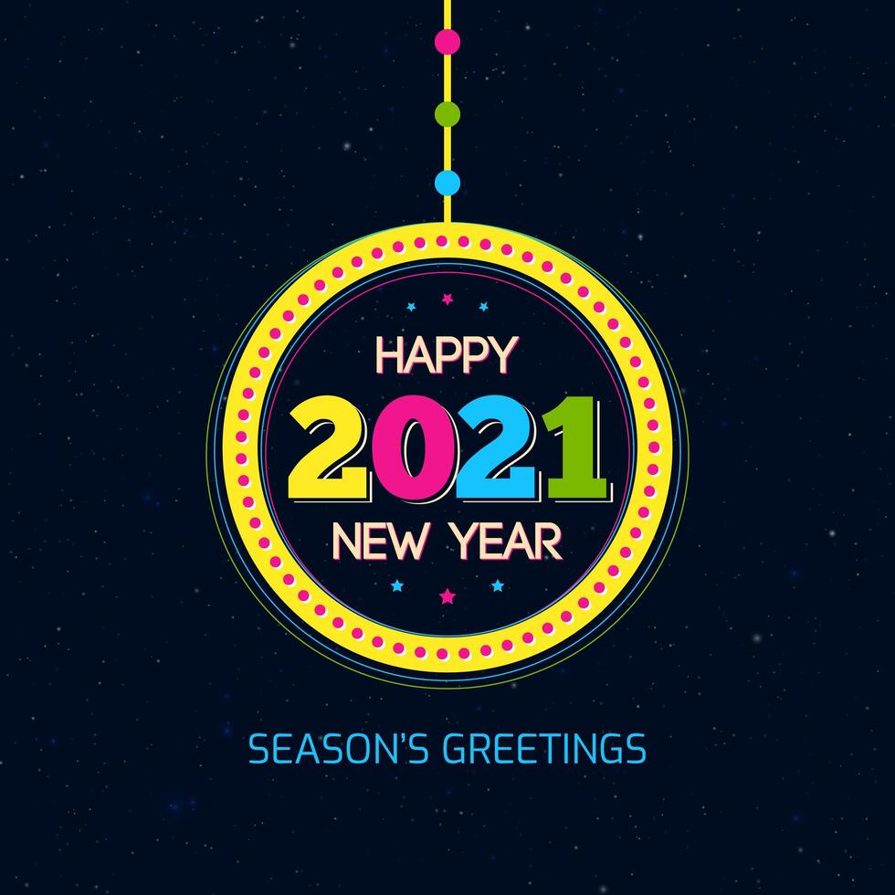 Happy New Year 2021 greeting card vector