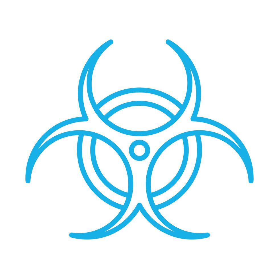 biohazard signal caution line style icon vector