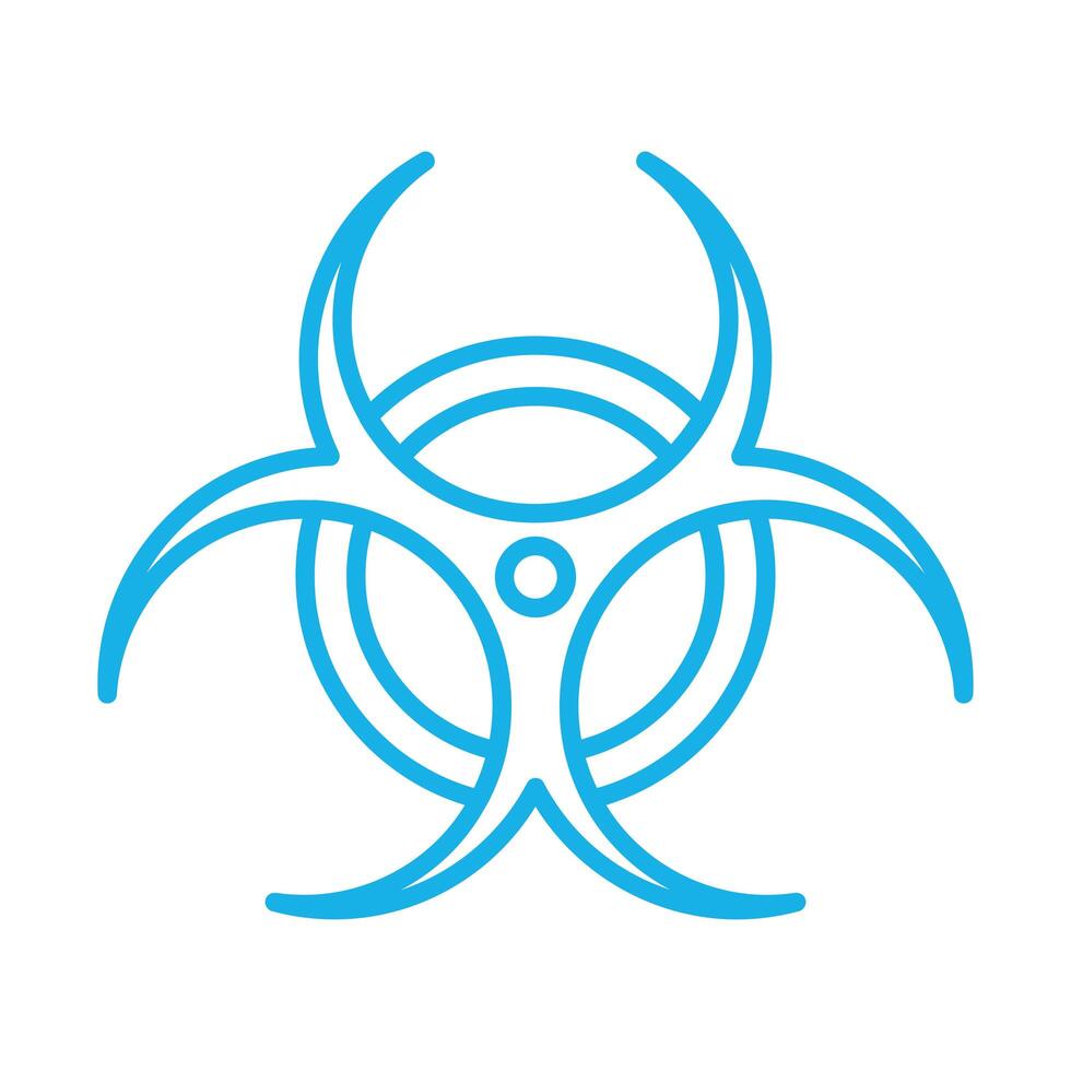 biohazard signal caution line style icon vector