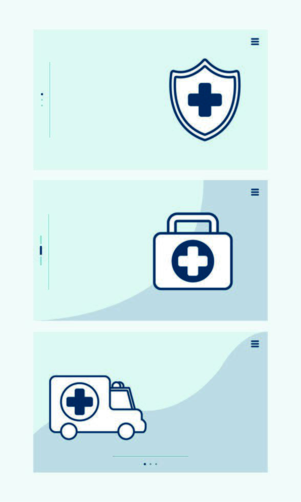 bundle of medical set icons vector