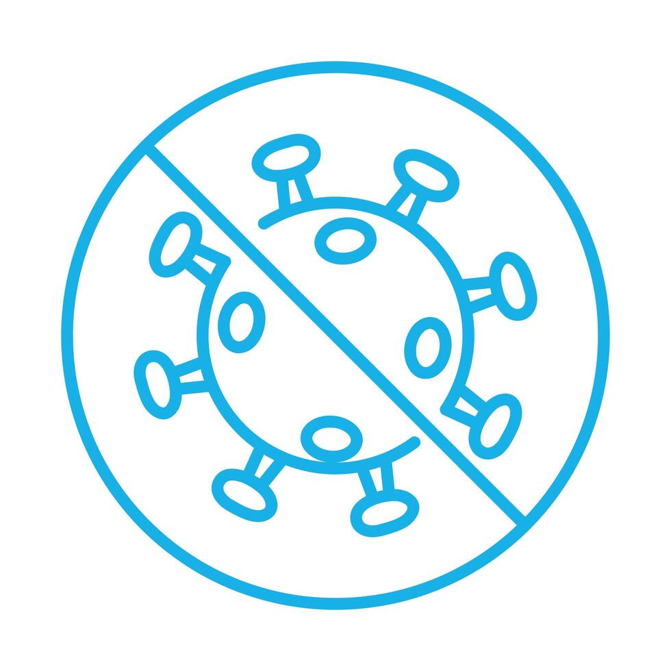 stop covid signal line style vector