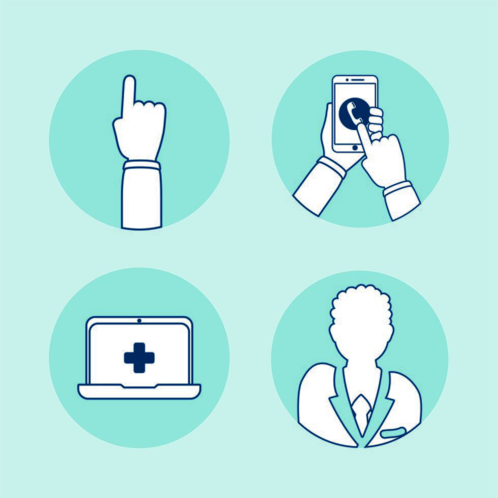 smartphone and laptop with telemedicine technology vector