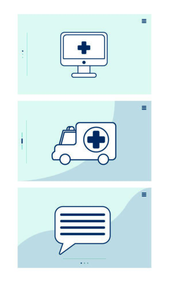 desktop with telemedicine technology and set icons vector