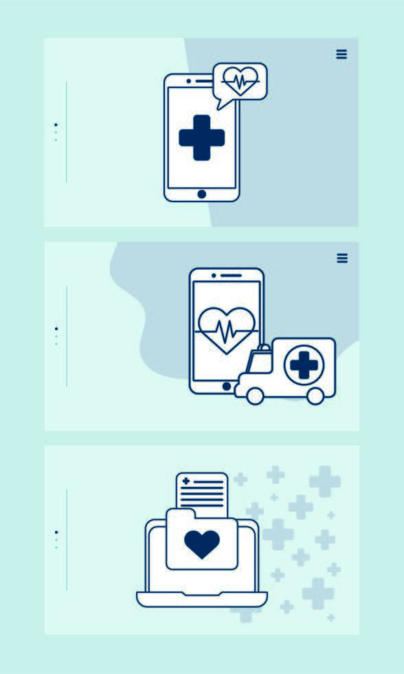 smartphone and laptop with telemedicine technology vector