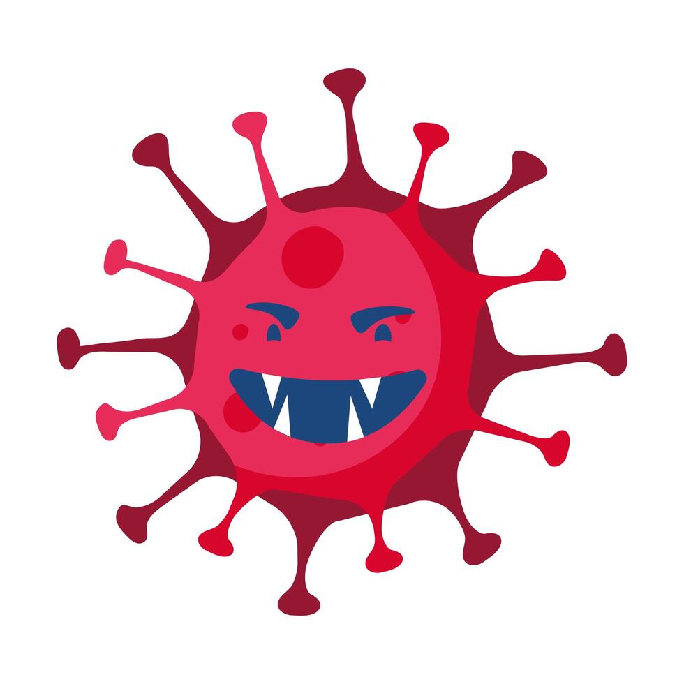 covid19 pandemic particle comic character vector