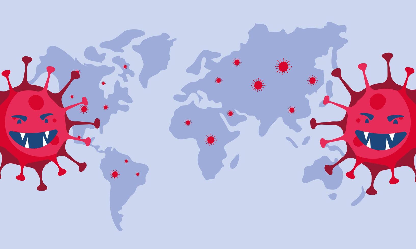 covid19 pandemic particles and earth planet vector