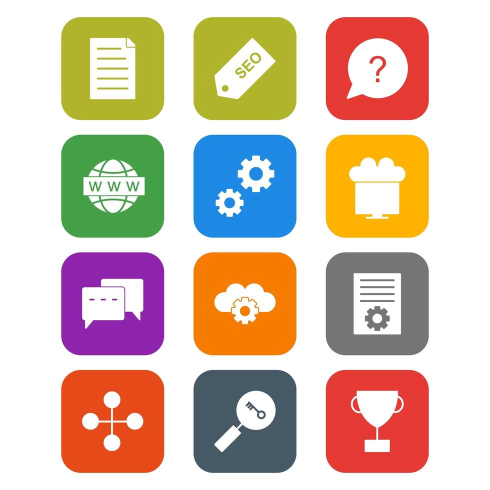 Icon Set Of Search Engine Optimization For Personal And Commercial Use... vector