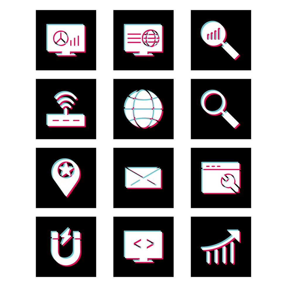 Icon Set Of Search Engine Optimization For Personal And Commercial Use... vector