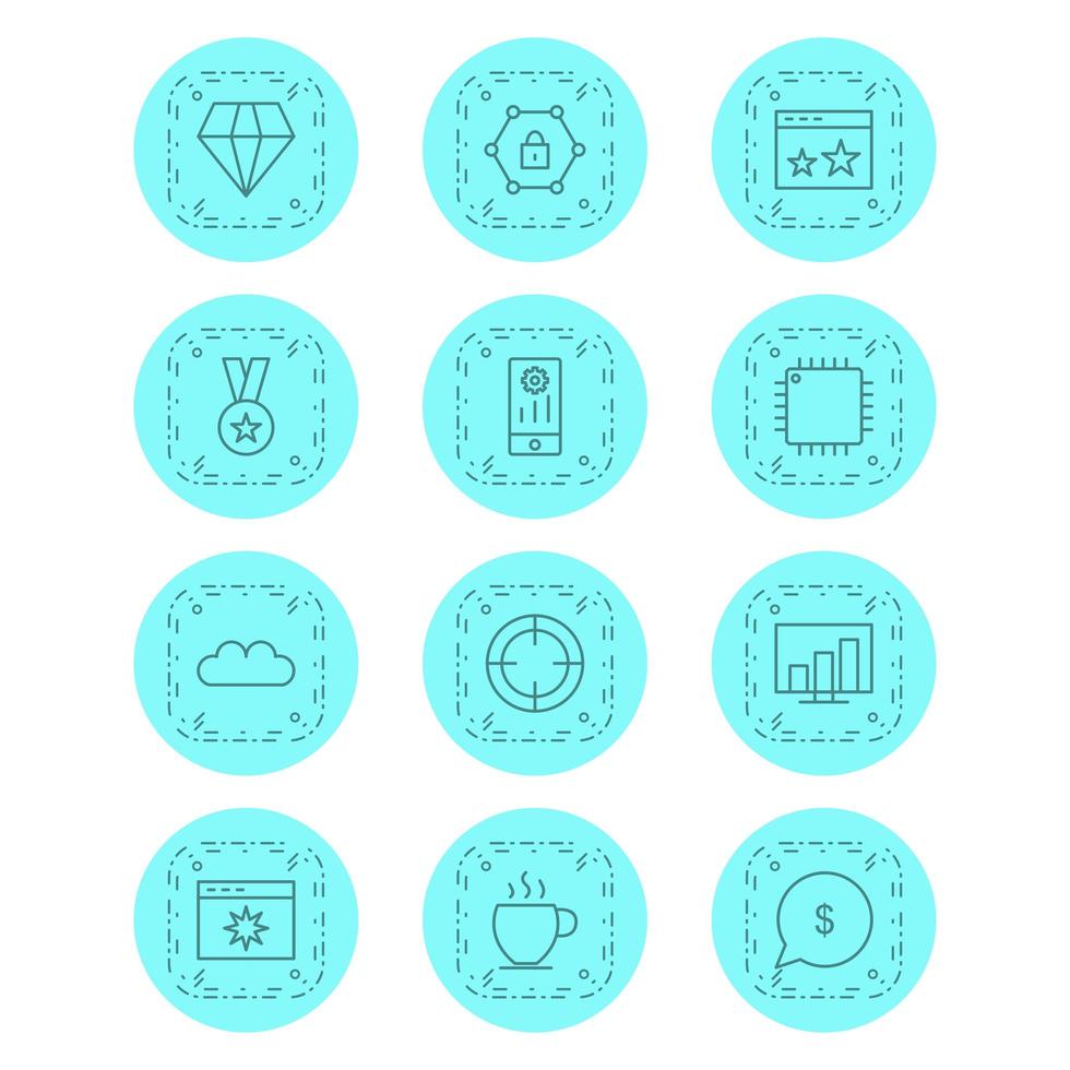 Icon Set Of Search Engine Optimization For Personal And Commercial Use... vector