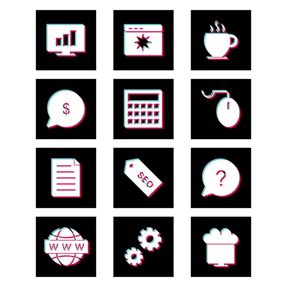 Icon Set Of Search Engine Optimization For Personal And Commercial Use... vector