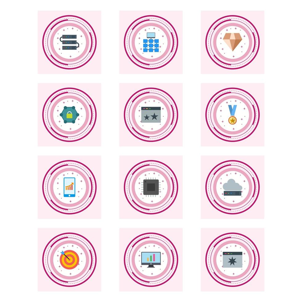 conjunto de iconos de optimización de motores de búsqueda para uso personal y comercial ... vector