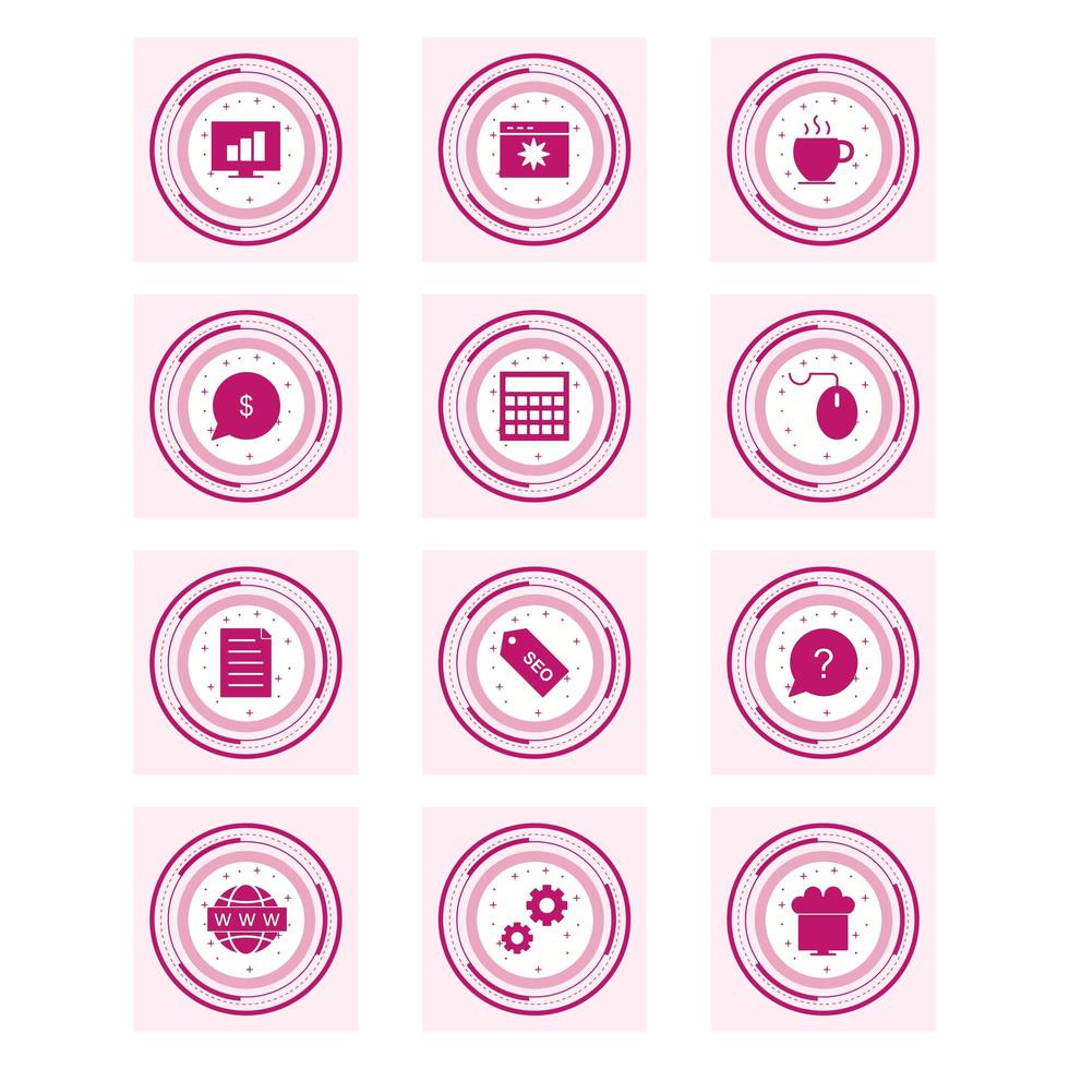 Icon Set Of Search Engine Optimization For Personal And Commercial Use... vector