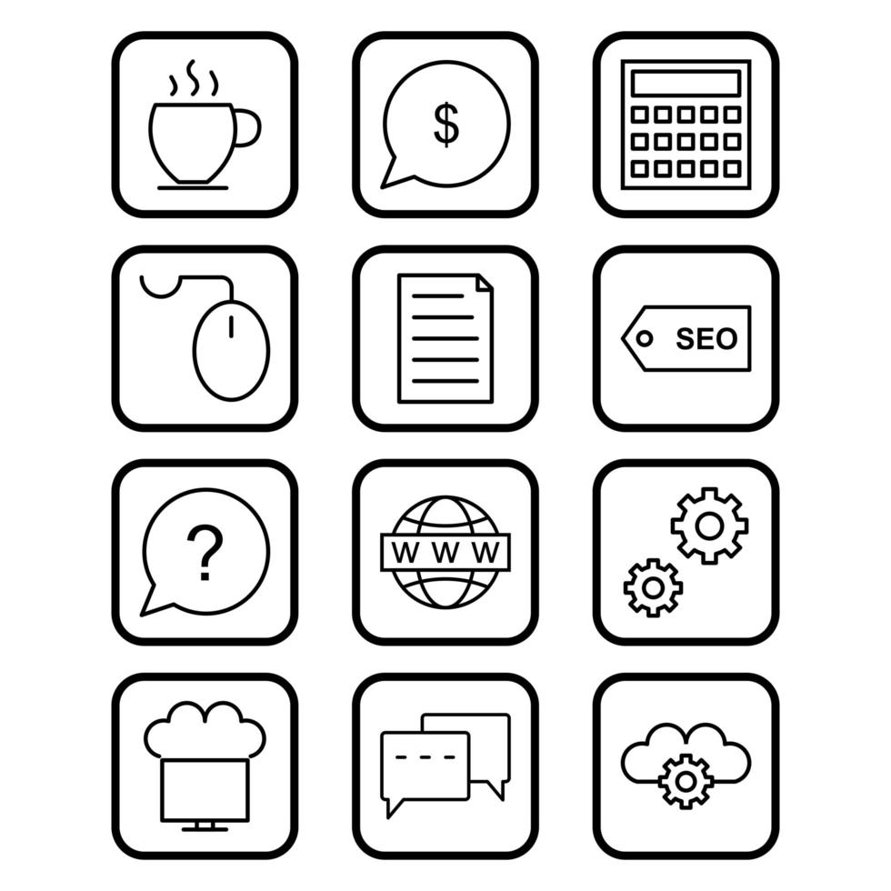 Icon Set Of Search Engine Optimization For Personal And Commercial Use... vector