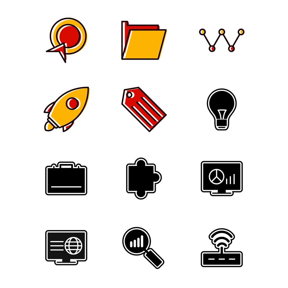 conjunto de iconos de optimización de motores de búsqueda para uso personal y comercial ... vector