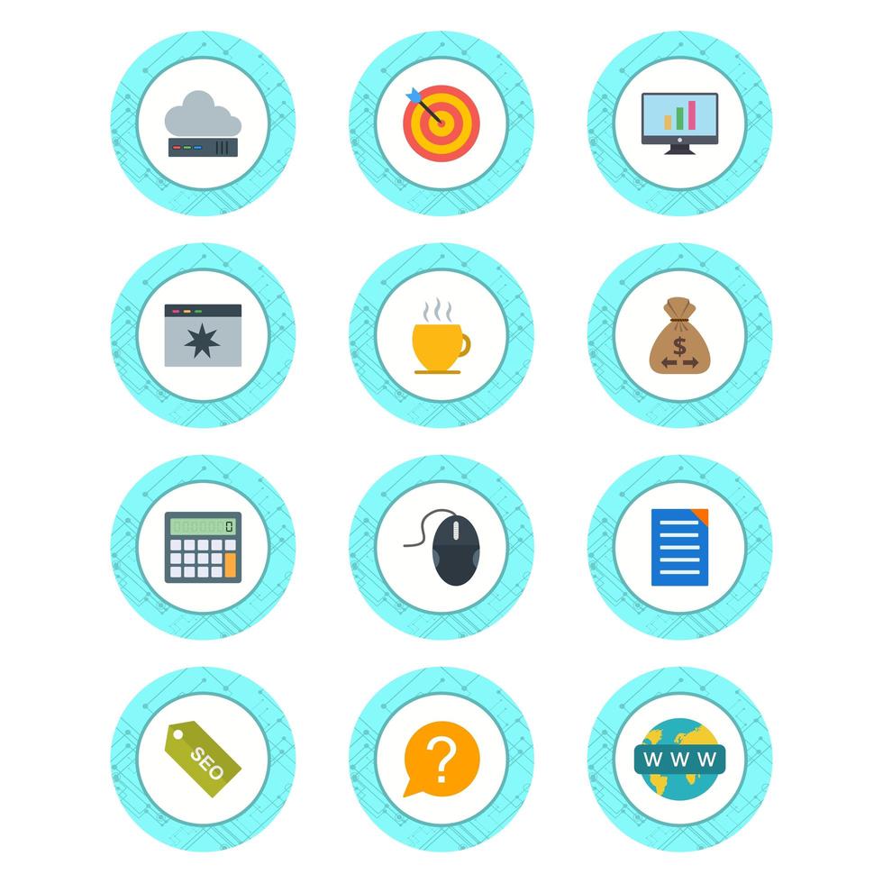 Icon Set Of Search Engine Optimization For Personal And Commercial Use... vector