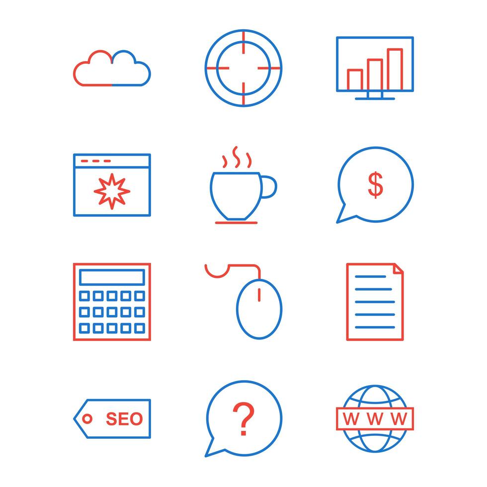 Icon Set Of Search Engine Optimization For Personal And Commercial Use... vector