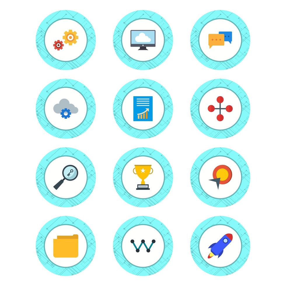 Icon Set Of Search Engine Optimization For Personal And Commercial Use... vector