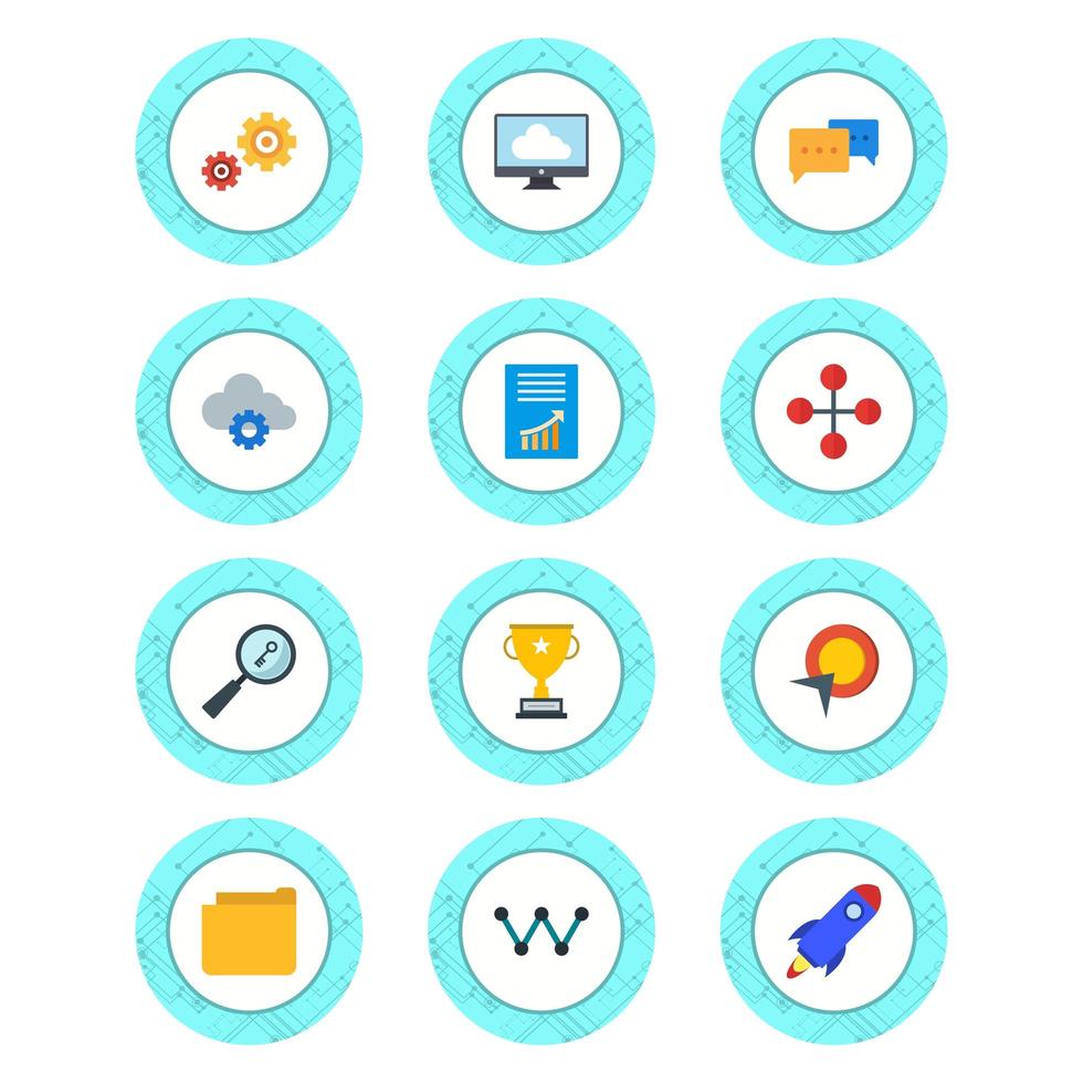 conjunto de iconos de optimización de motores de búsqueda para uso personal y comercial ... vector